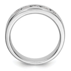 14K White Gold 5-Stone 3/4 carat Round Diamond Complete Channel Band