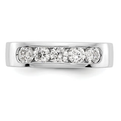 14K White Gold 5-Stone 3/4 carat Round Diamond Complete Channel Band - 6
