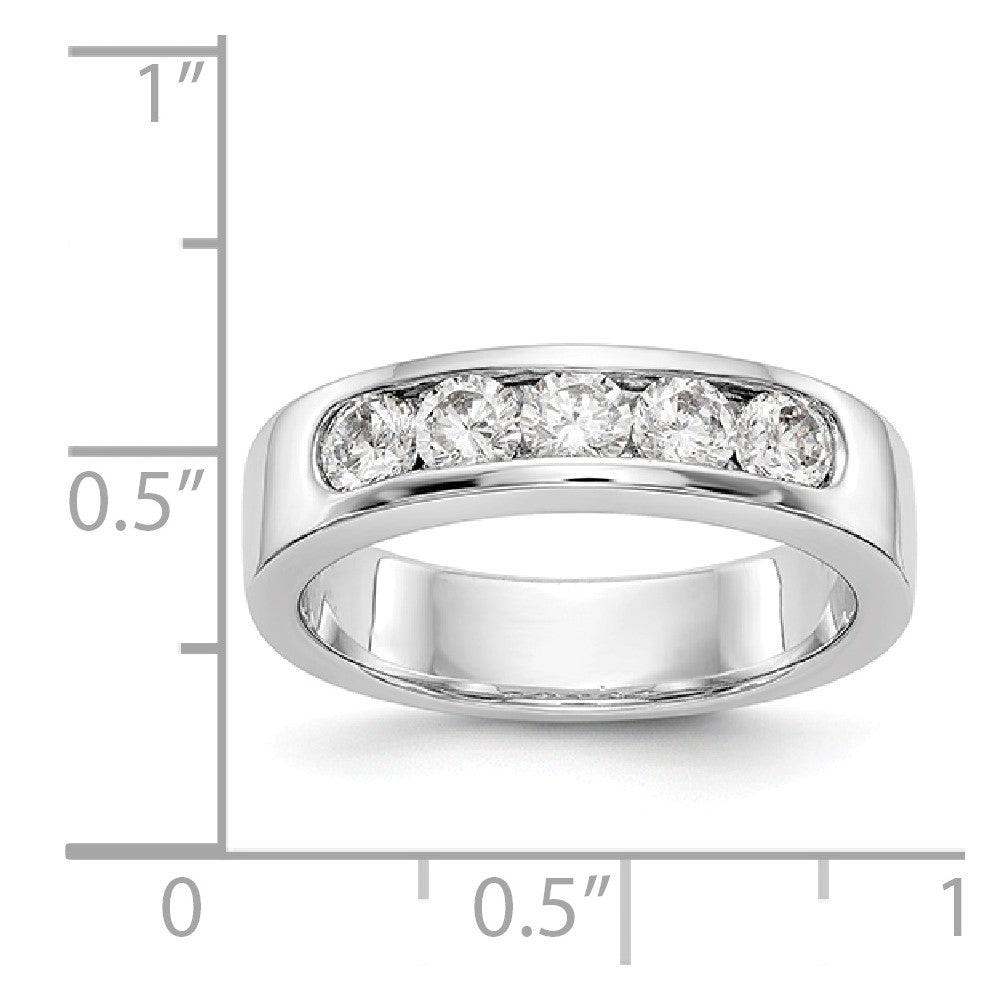 14K White Gold 5-Stone Diamond Channel Band