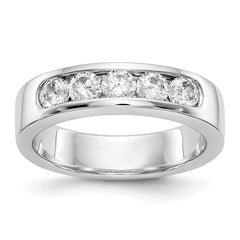14K White Gold 5-Stone 3/4 carat Round Diamond Complete Channel Band - 6