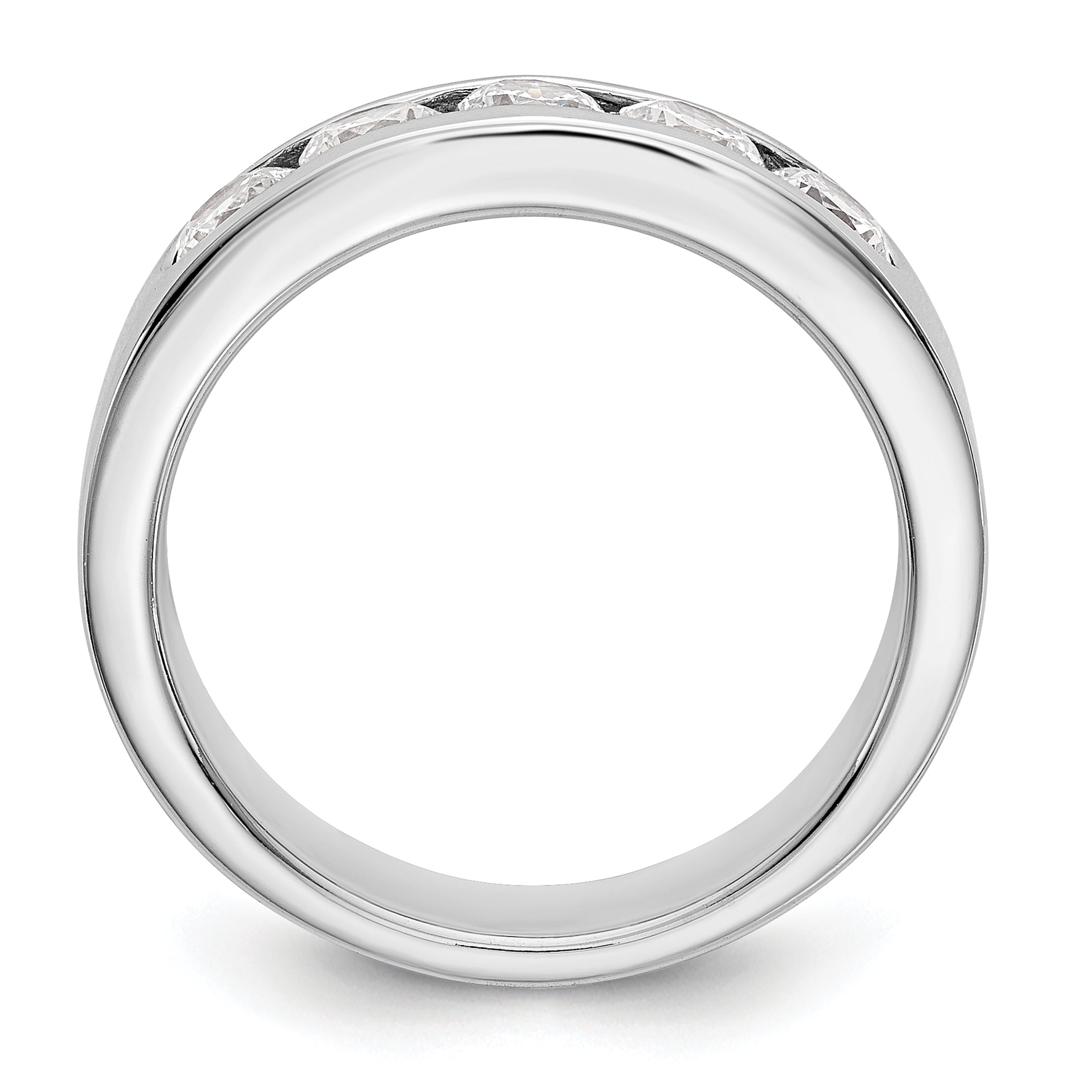 14K White Gold 5-Stone 1 carat Round Diamond Complete Channel Band