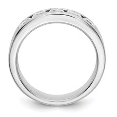 14K White Gold 5-Stone 1 carat Round Diamond Complete Channel Band
