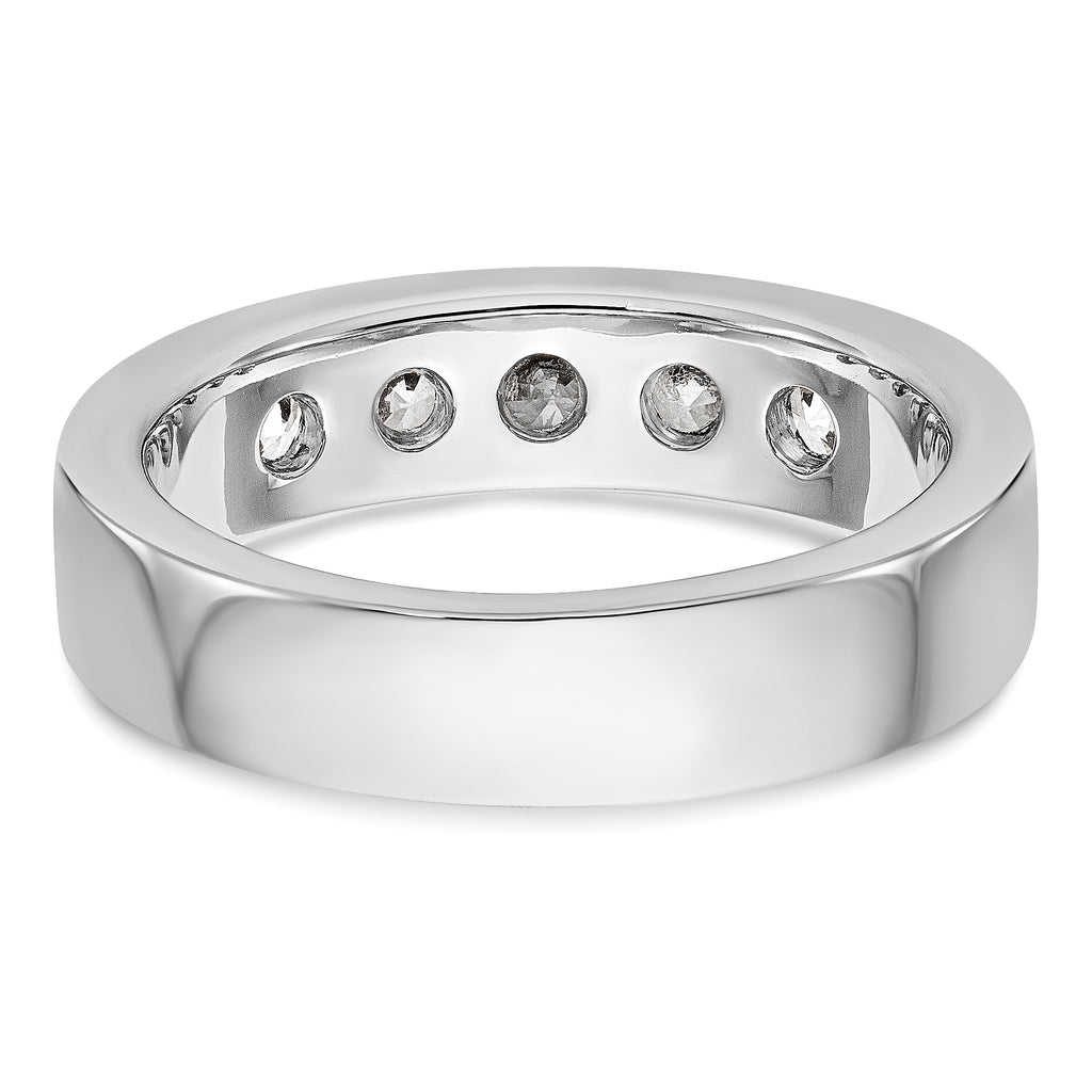14K White Gold 5-Stone 1 carat Round Diamond Complete Channel Band