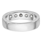 14K White Gold 5-Stone 1 carat Round Diamond Complete Channel Band