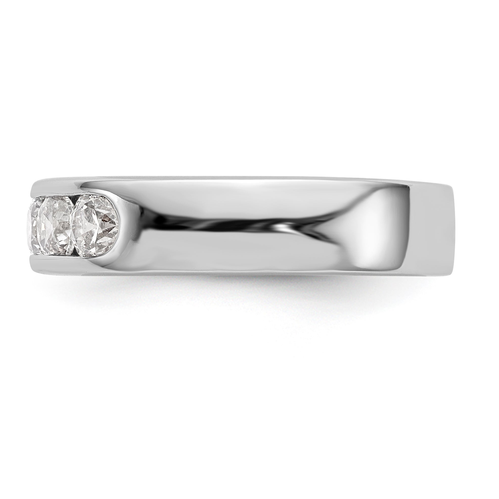 14K White Gold 5-Stone 1 carat Round Diamond Complete Channel Band - 6