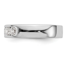 14K White Gold 5-Stone 1 carat Round Diamond Complete Channel Band - 6