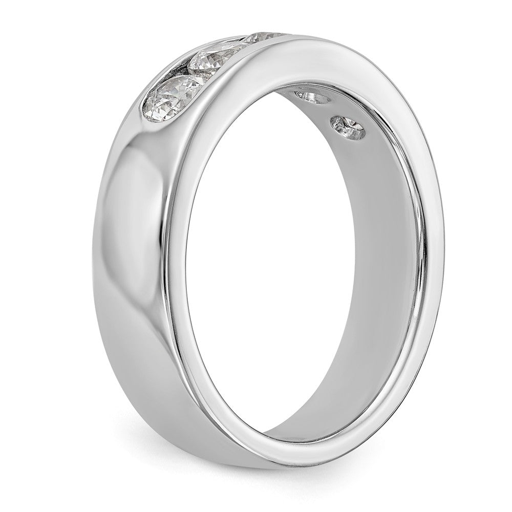 14K White Gold 5-Stone Diamond Channel Band
