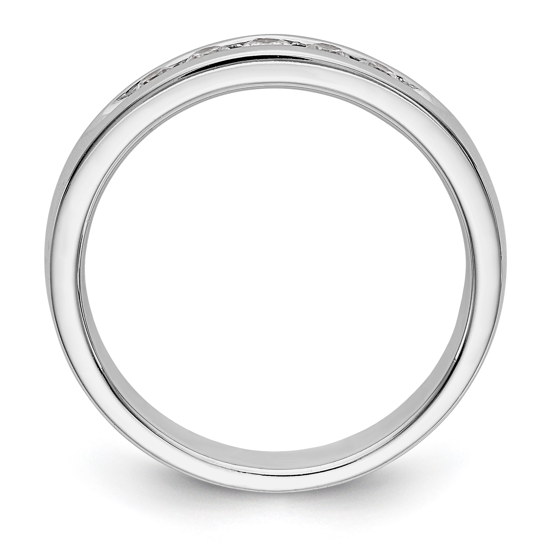 14K White Gold 5-Stone 1/4 carat Round Diamond Complete Channel Band - 6