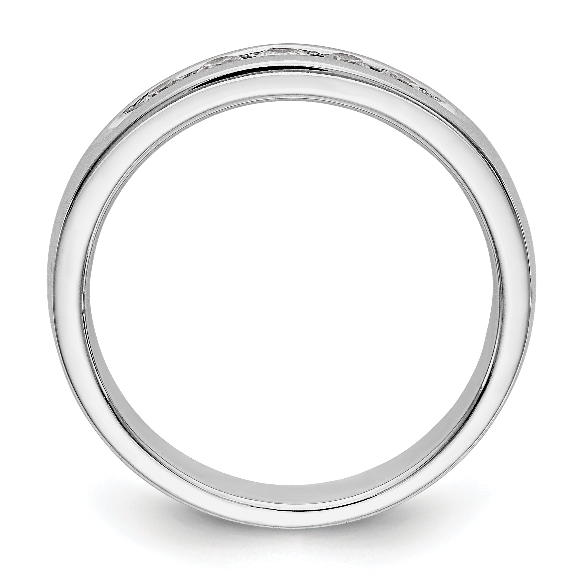 14K White Gold 5-Stone 1/4 carat Round Diamond Complete Channel Band