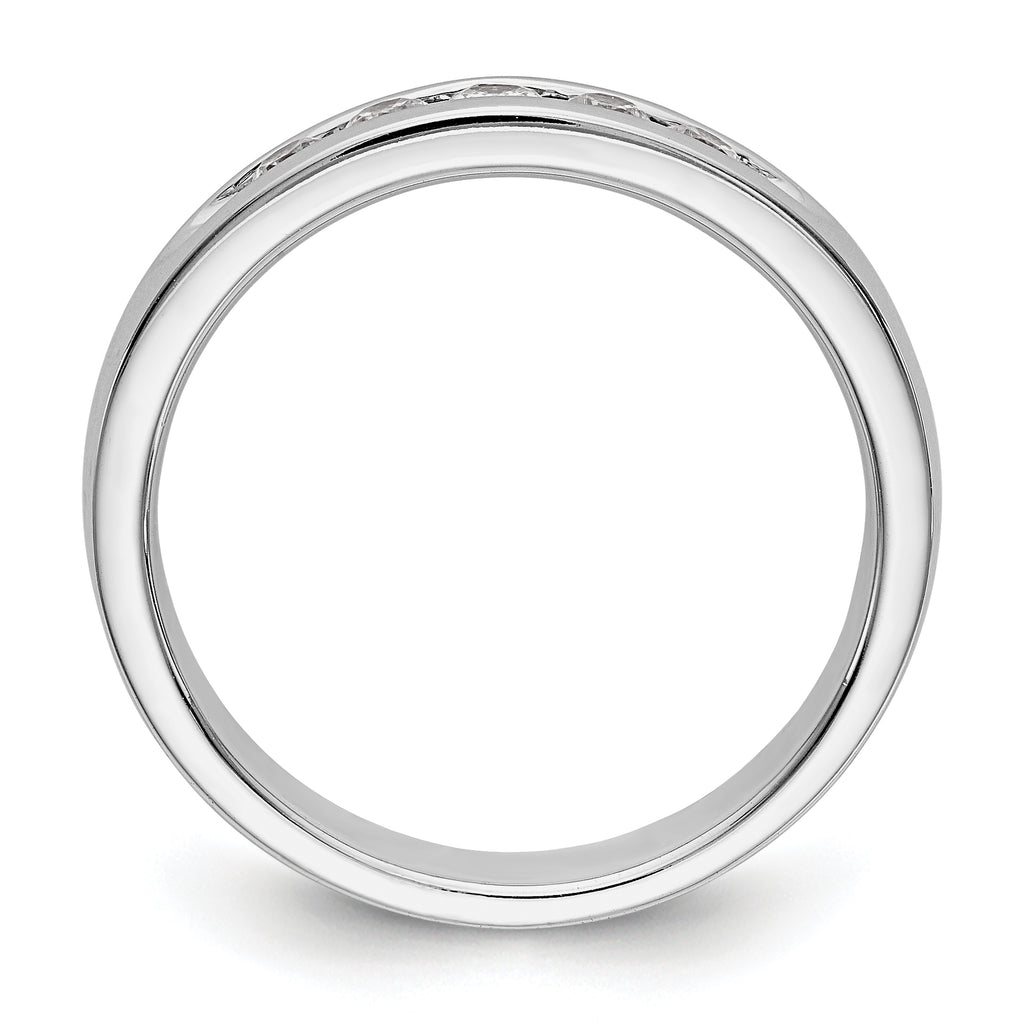 14K White Gold 5-Stone 1/4 carat Round Diamond Complete Channel Band