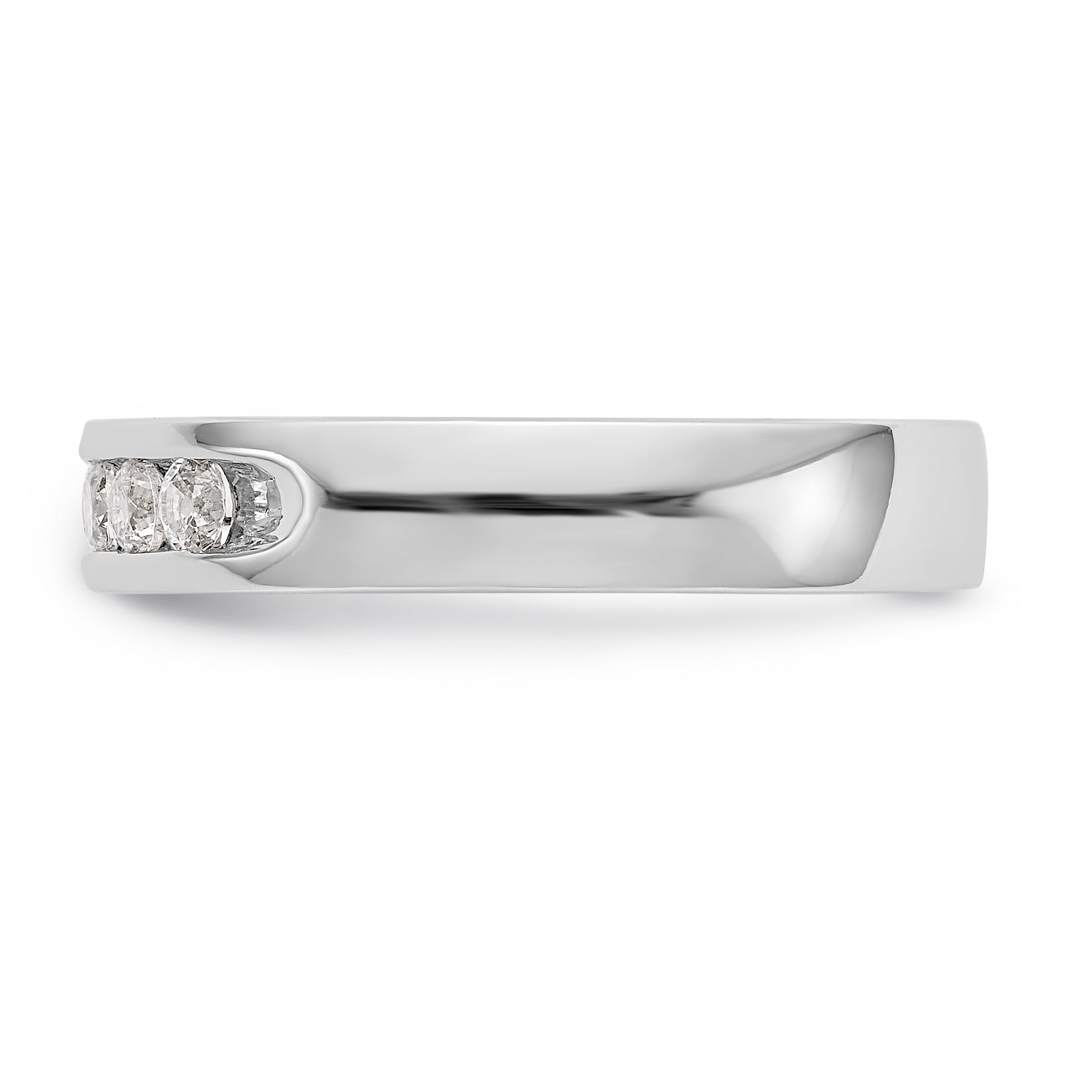 14K White Gold 5-Stone 1/4 carat Round Diamond Complete Channel Band - 6