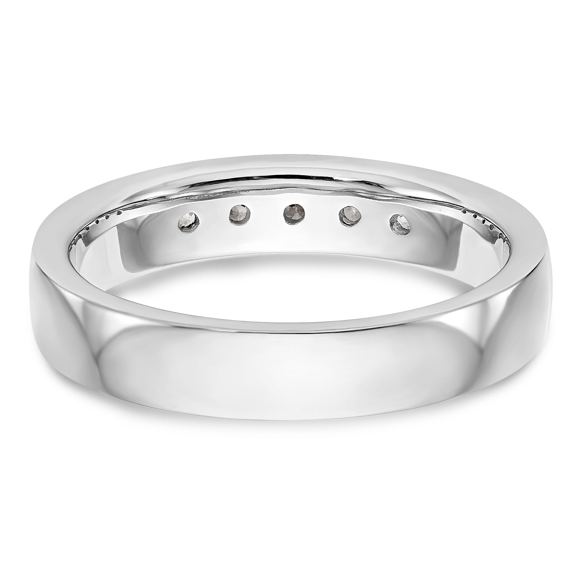 14K White Gold 5-Stone 1/4 carat Round Diamond Complete Channel Band - 6