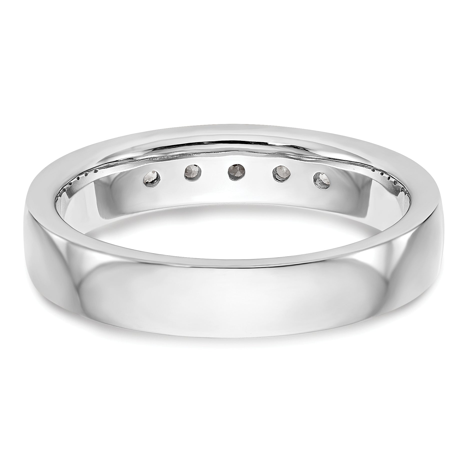 14K White Gold 5-Stone 1/4 carat Round Diamond Complete Channel Band