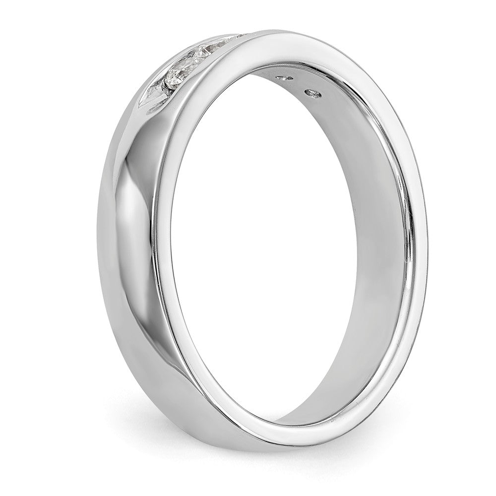 14K White Gold 5-Stone 1/4 carat Round Diamond Complete Channel Band - 6