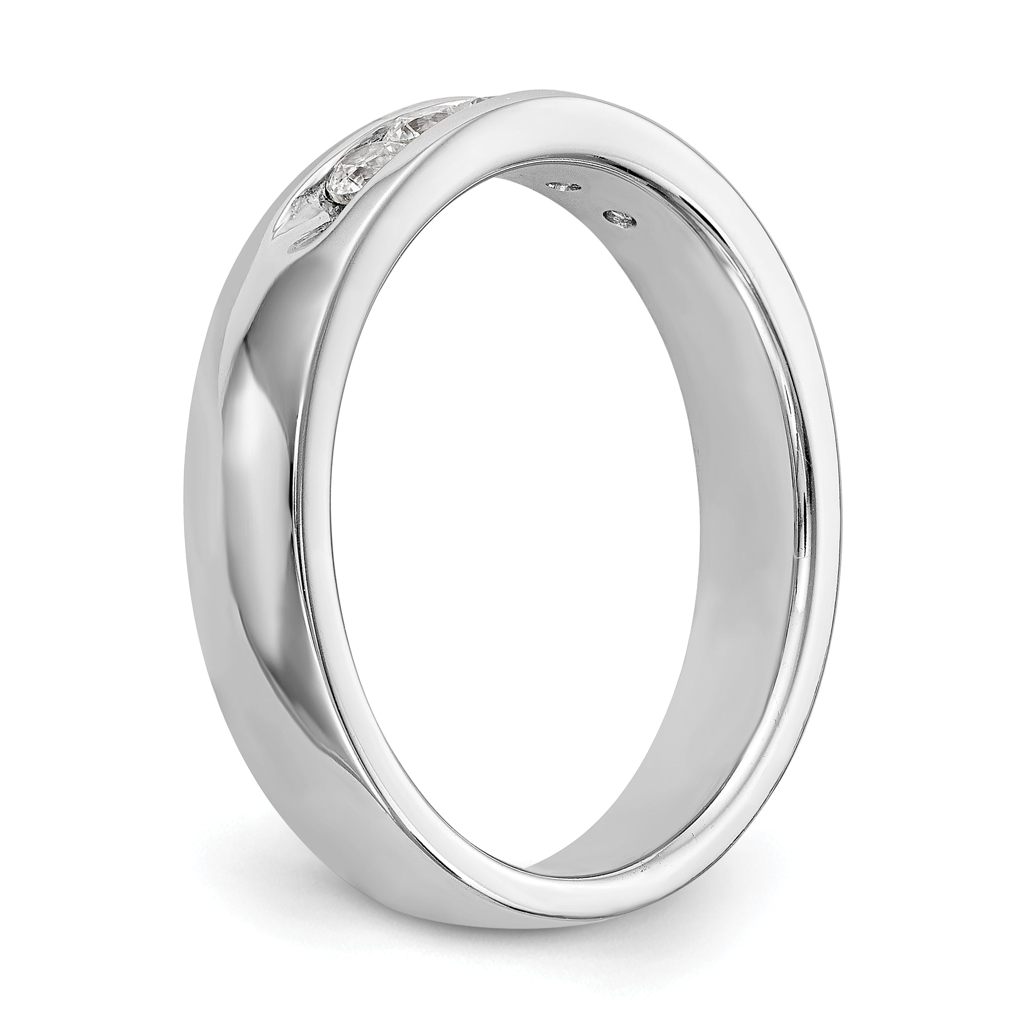 14K White Gold 5-Stone 1/4 carat Round Diamond Complete Channel Band