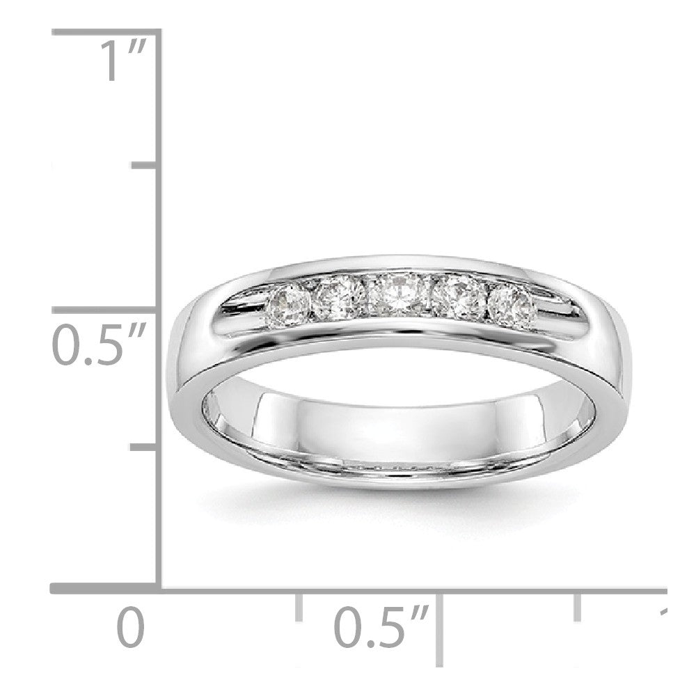 14K White Gold 5-Stone Diamond Channel Band