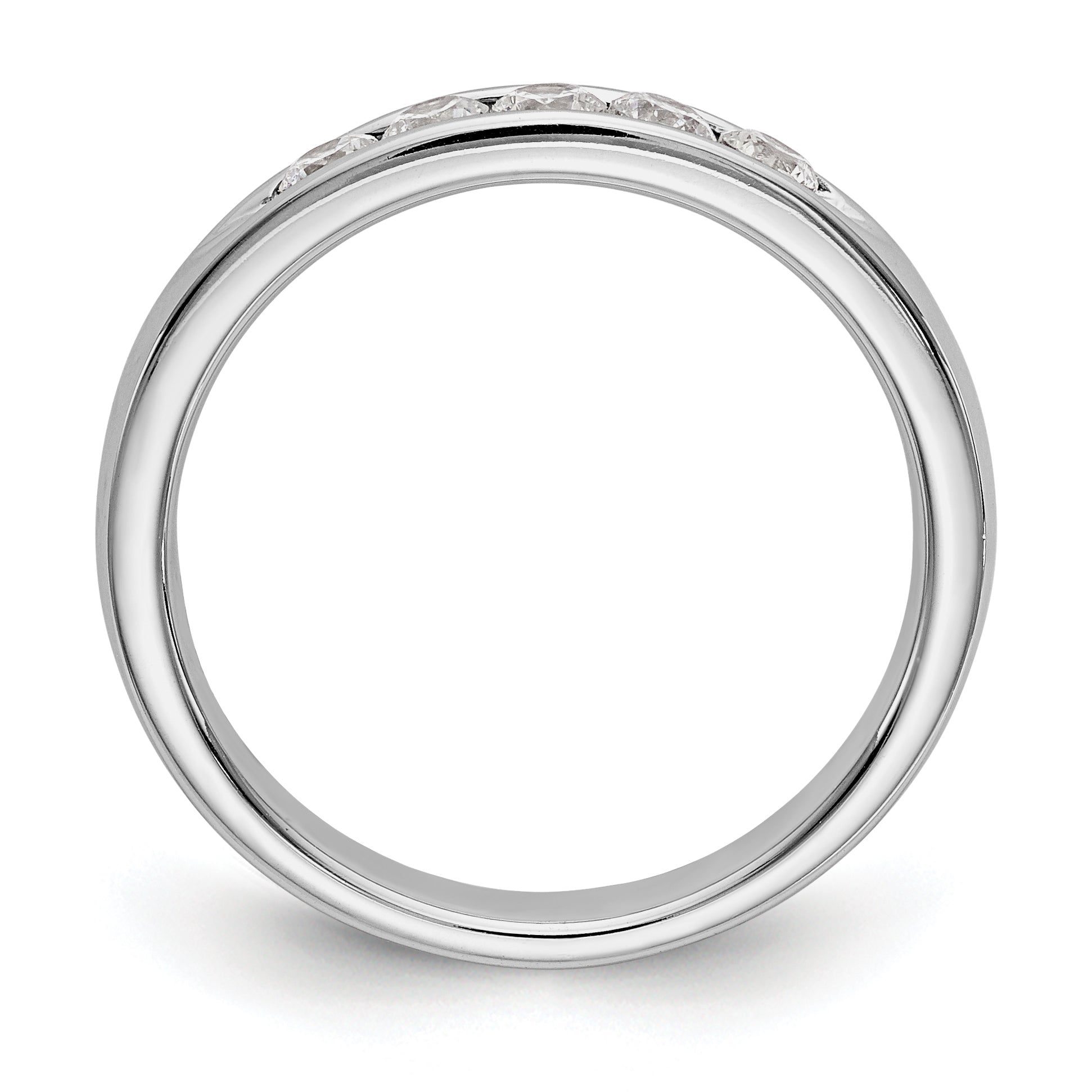 14K White Gold 5-Stone 1/3 carat Round Diamond Complete Channel Band