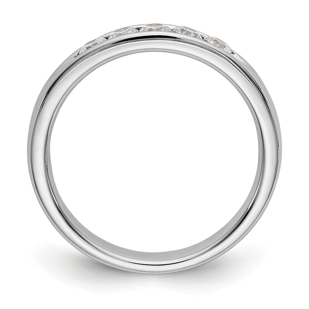 14K White Gold 5-Stone 1/3 carat Round Diamond Complete Channel Band