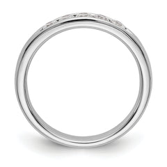 14K White Gold 5-Stone 1/3 carat Round Diamond Complete Channel Band