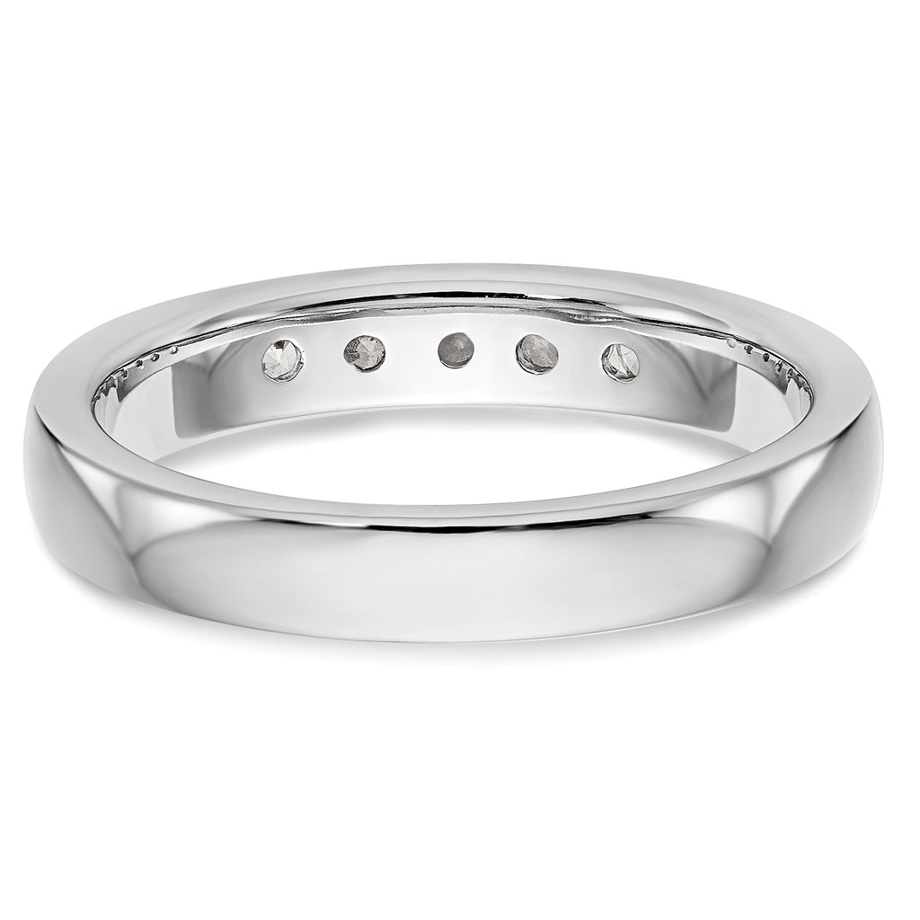 14K White Gold 5-Stone 1/3 carat Round Diamond Complete Channel Band