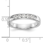 14K White Gold 5-Stone 1/3 carat Round Diamond Complete Channel Band