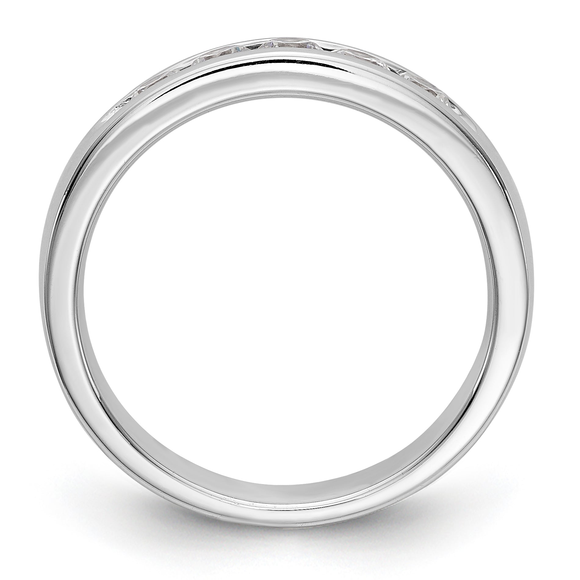 14K White Gold 5-Stone 1/2 carat Round Diamond Complete Channel Band - 6