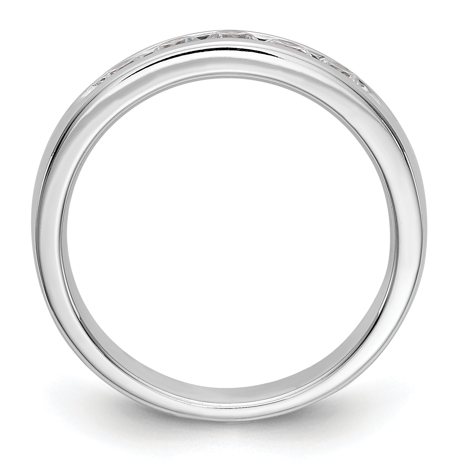 14K White Gold 5-Stone 1/2 carat Round Diamond Complete Channel Band Secondary image
