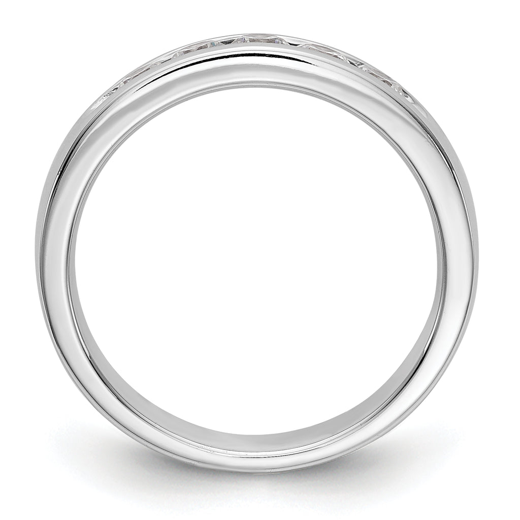 14K White Gold 5-Stone 1/2 carat Round Diamond Complete Channel Band
