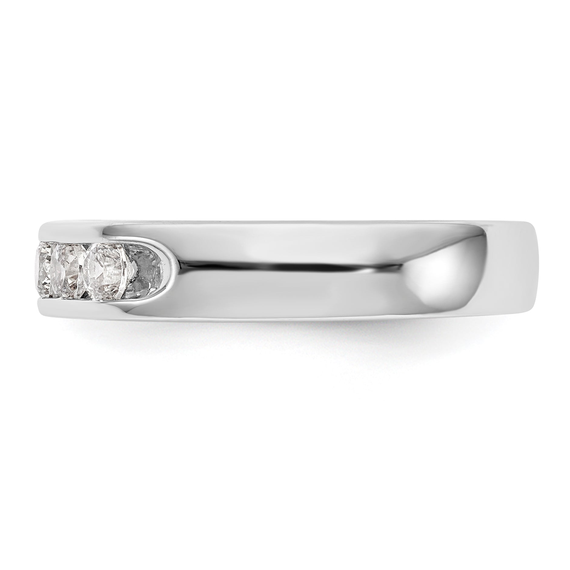 14K White Gold 5-Stone 1/2 carat Round Diamond Complete Channel Band - 6