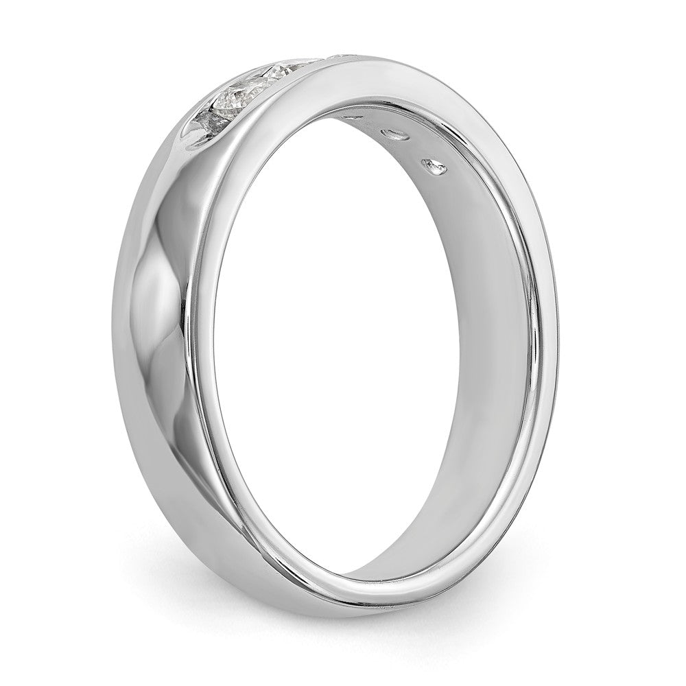 14K White Gold 5-Stone 1/2 carat Round Diamond Complete Channel Band - 6