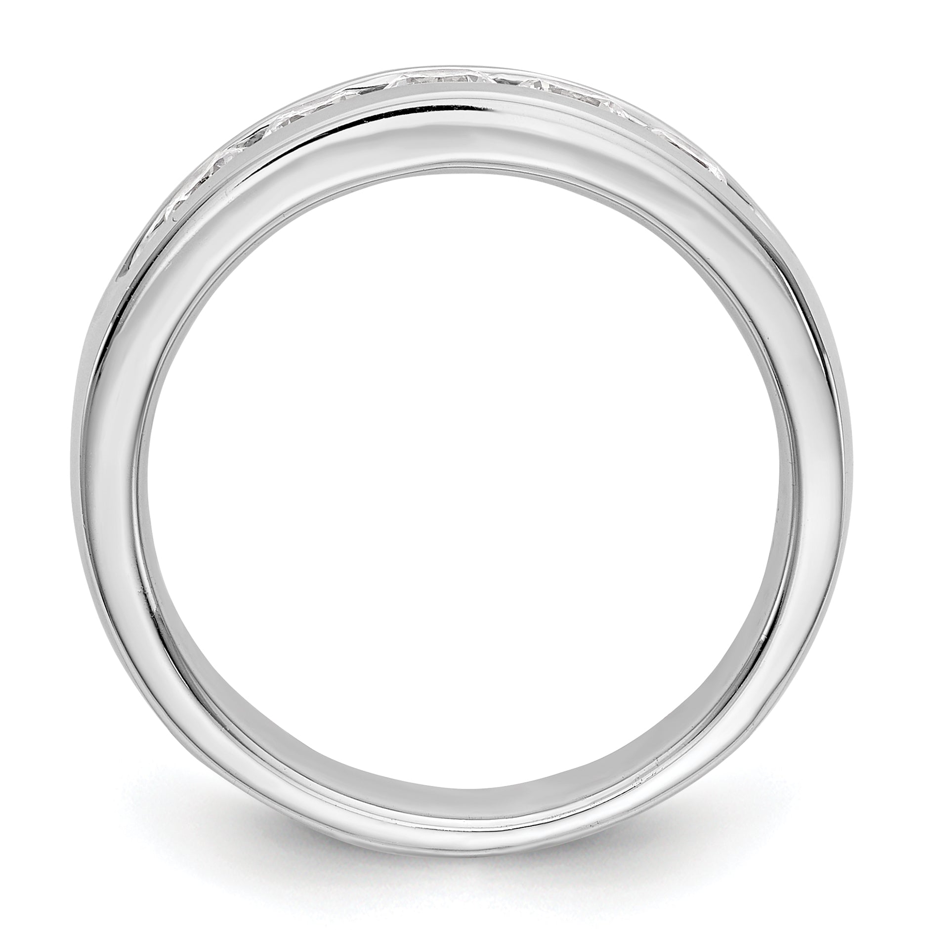 14K White Gold 5-Stone 3/4 carat Round Diamond Complete Channel Band Secondary image