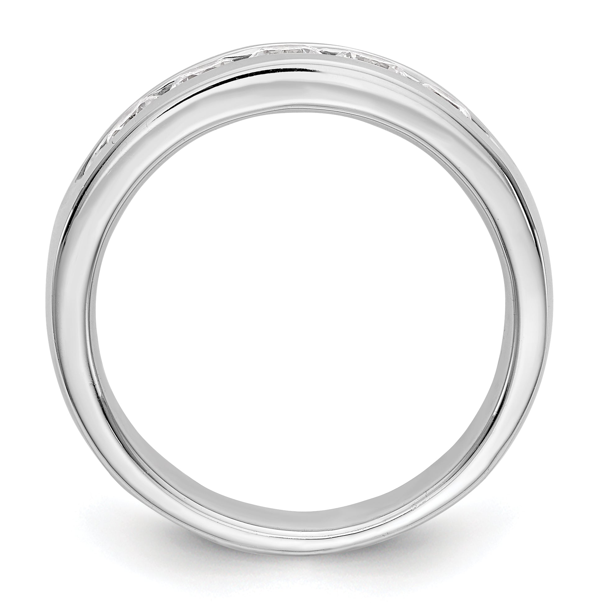 14K White Gold 5-Stone 1 carat Round Diamond Complete Channel Band - 6