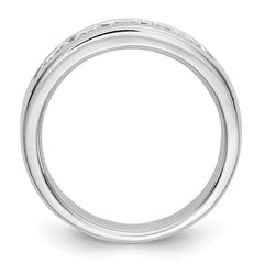 14K White Gold 5-Stone 1 carat Round Diamond Complete Channel Band - 6