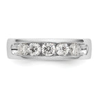 14K White Gold 5-Stone 3/4 carat Round Diamond Complete Channel Band