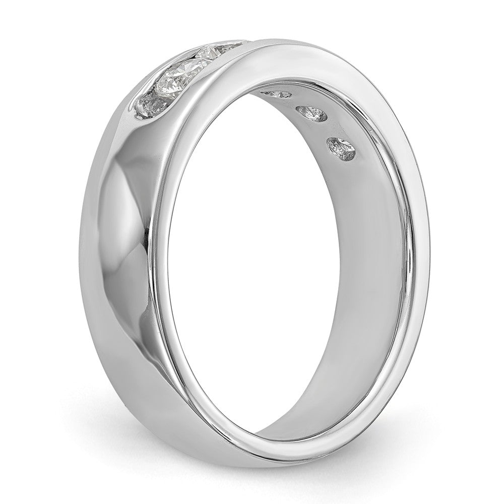 14K White Gold 5-Stone 1 carat Round Diamond Complete Channel Band - 6