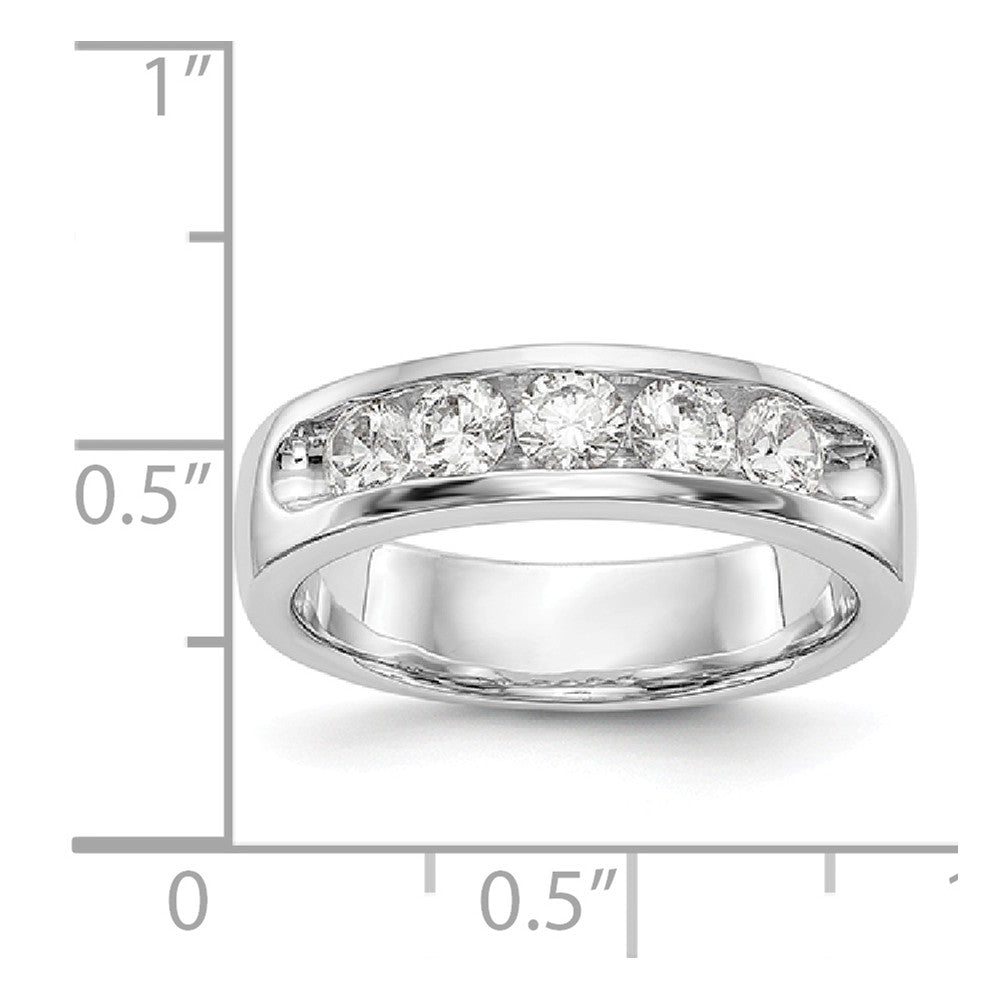 14K White Gold 5-Stone Diamond Channel Band