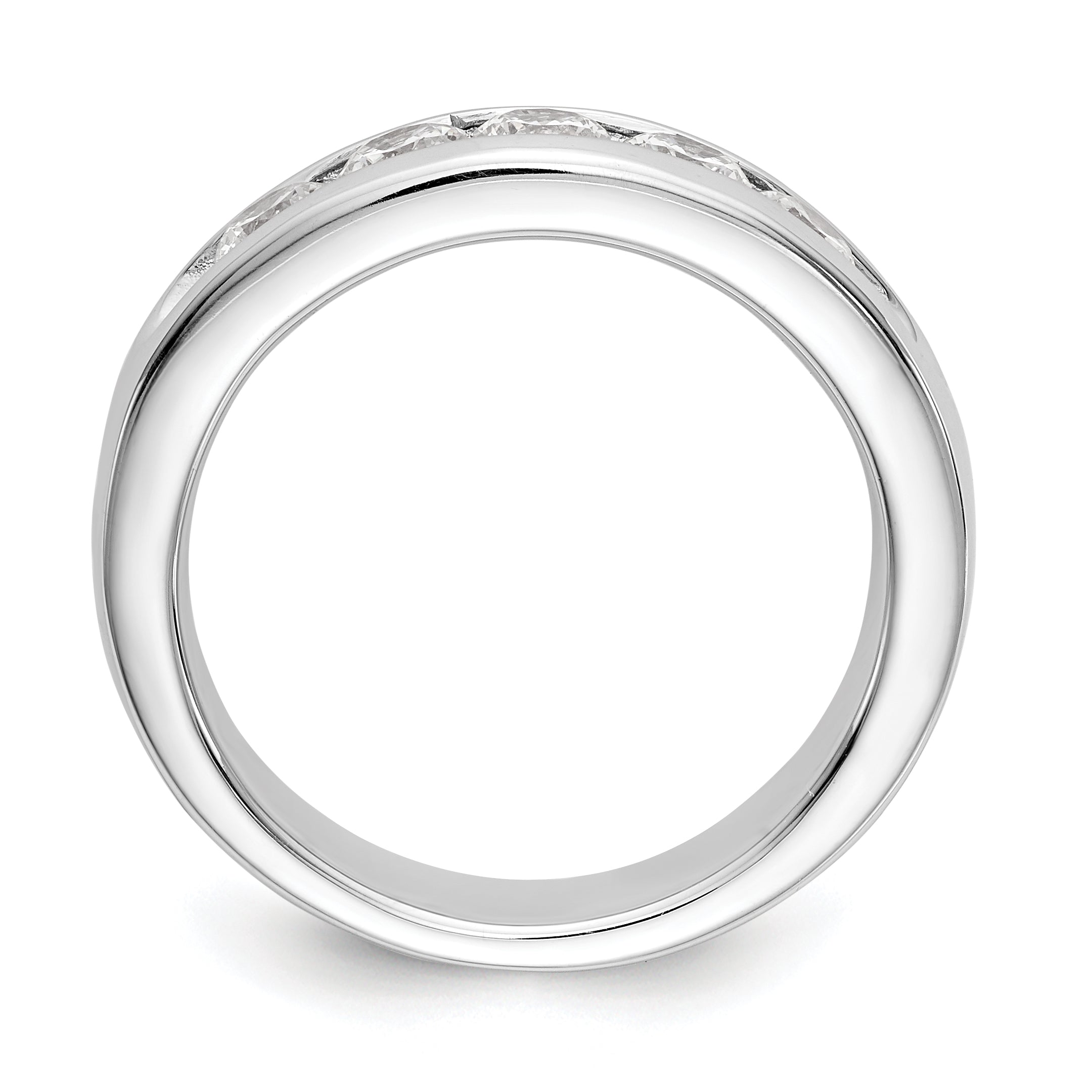 14K White Gold 5-Stone 1 carat Round Diamond Complete Channel Band