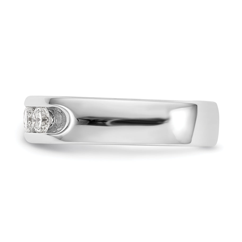 14K White Gold 5-Stone 1 carat Round Diamond Complete Channel Band