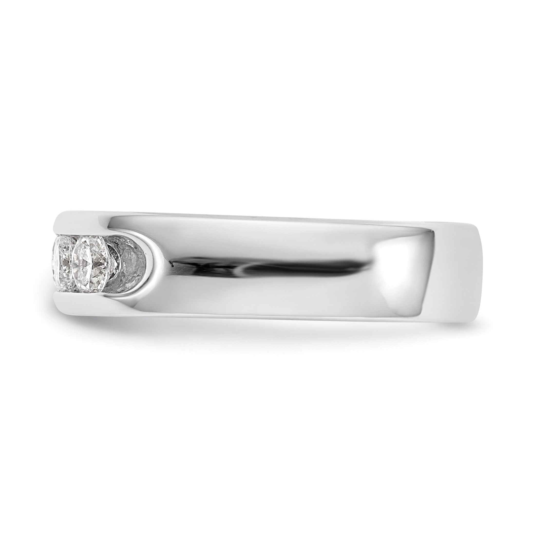 14K White Gold 5-Stone 1 carat Round Diamond Complete Channel Band