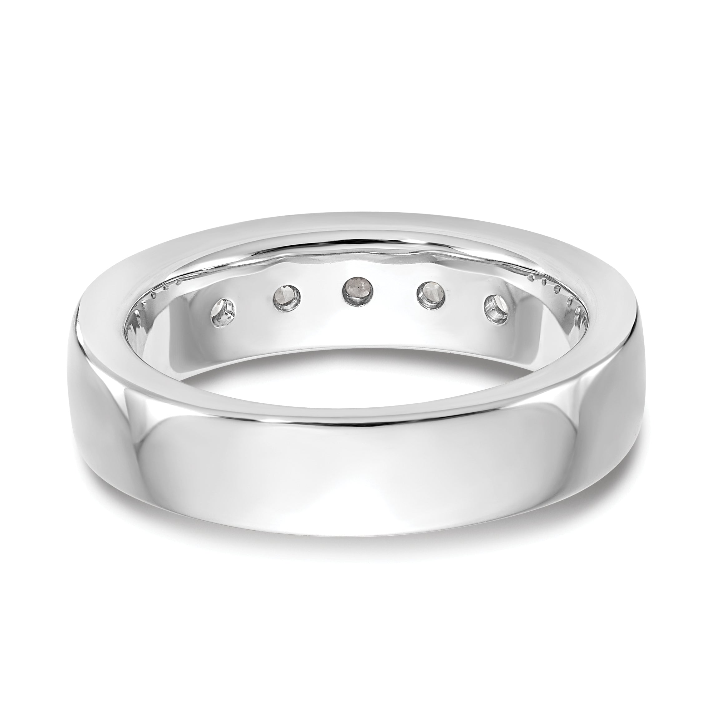 14K White Gold 5-Stone 1 carat Round Diamond Complete Channel Band