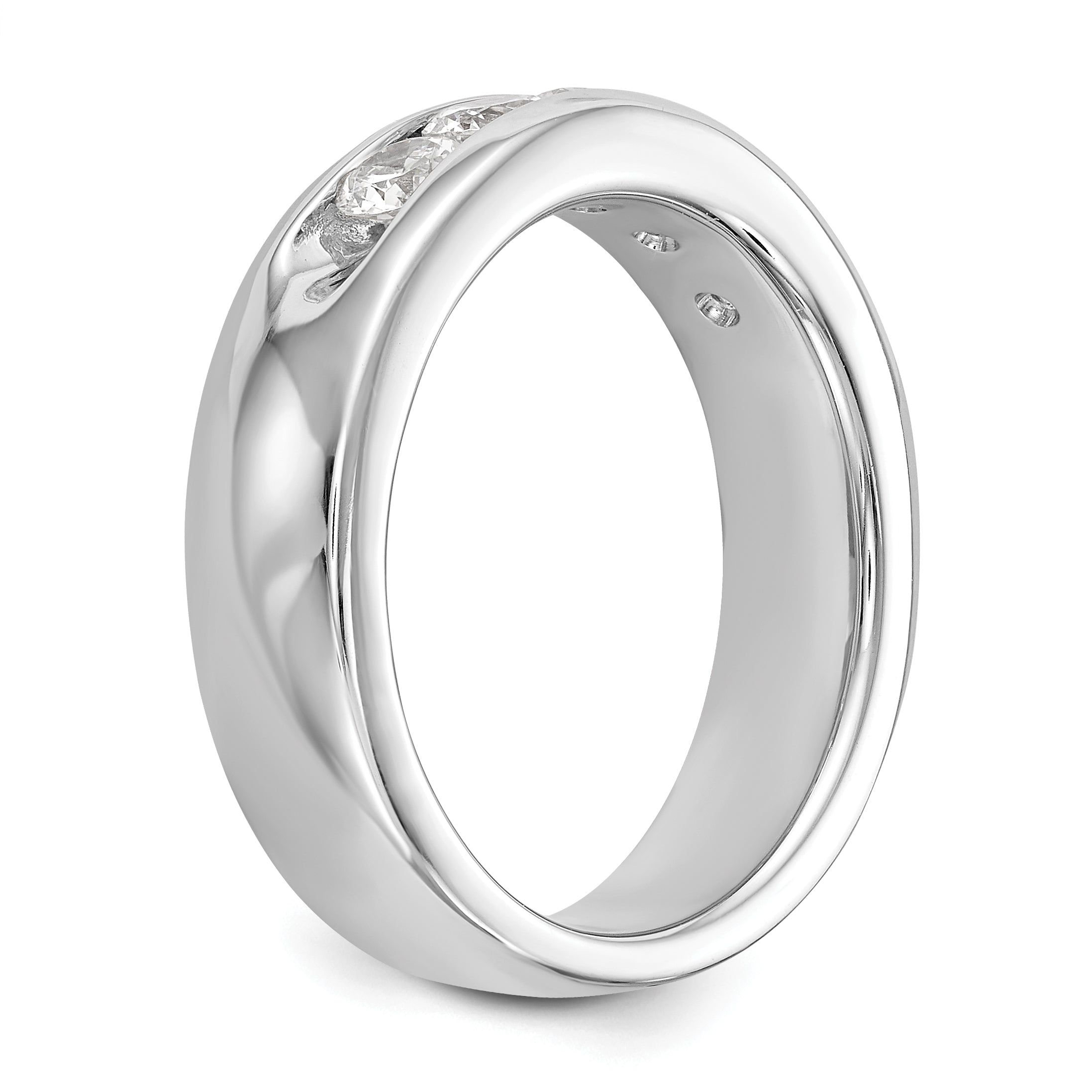 14K White Gold 5-Stone 1 carat Round Diamond Complete Channel Band