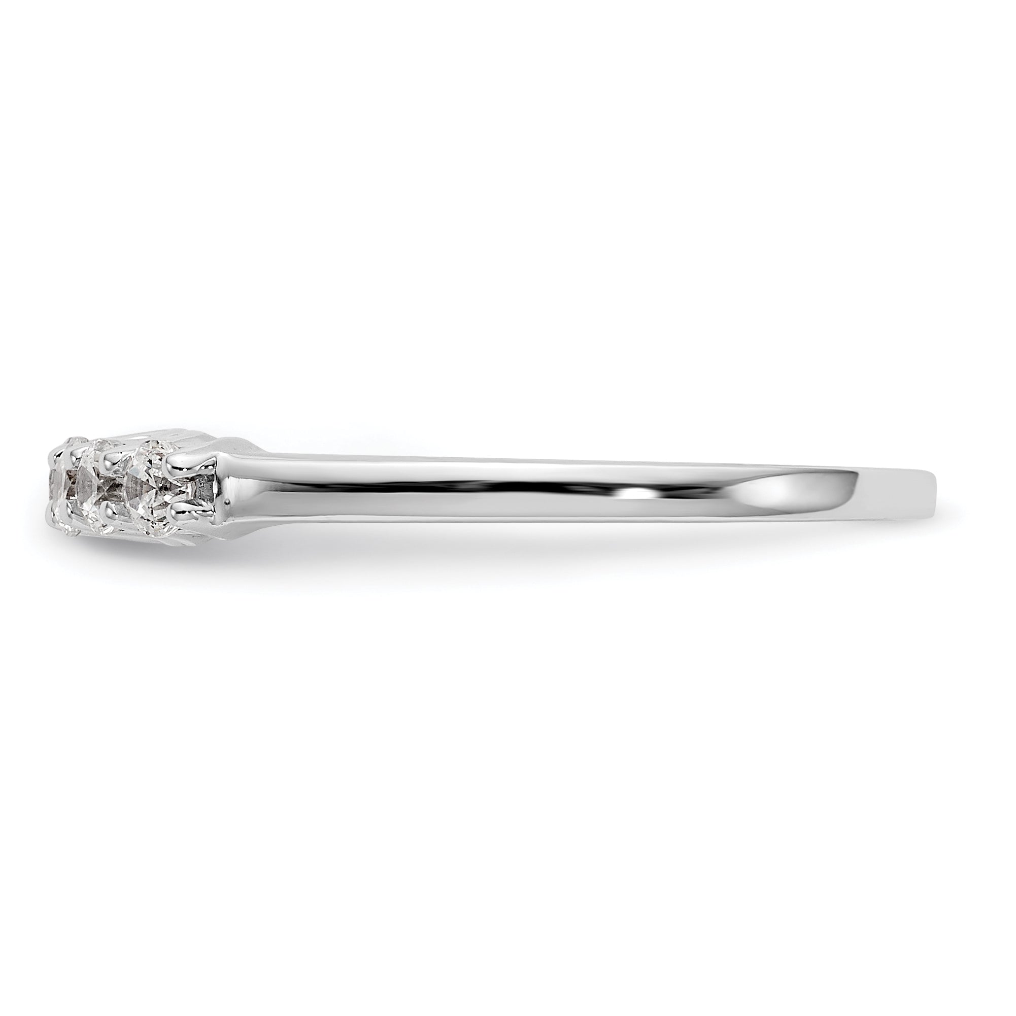 14K White Gold 5-Stone Shared Prong 1/4 carat Complete Round Diamond Band