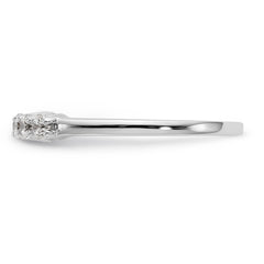 14K White Gold 5-Stone Shared Prong 1/4 carat Complete Round Diamond Band - 7