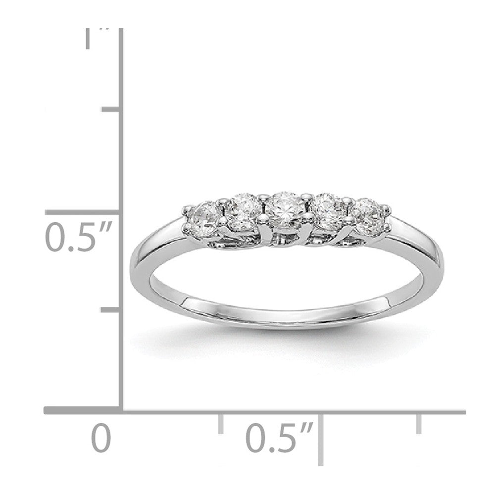 14K White Gold 5-Stone Diamond Band