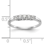 14K White Gold 5-Stone Shared Prong 1/4 carat Complete Round Diamond Band