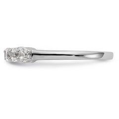 14K White Gold 5-Stone Shared Prong 1/2 carat Complete Round Diamond Band - 7