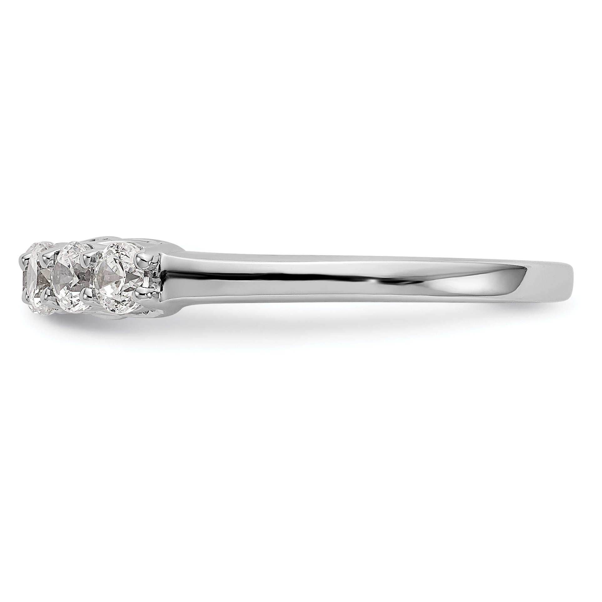 14K White Gold 5-Stone Shared Prong 1/2 carat Complete Round Diamond Band