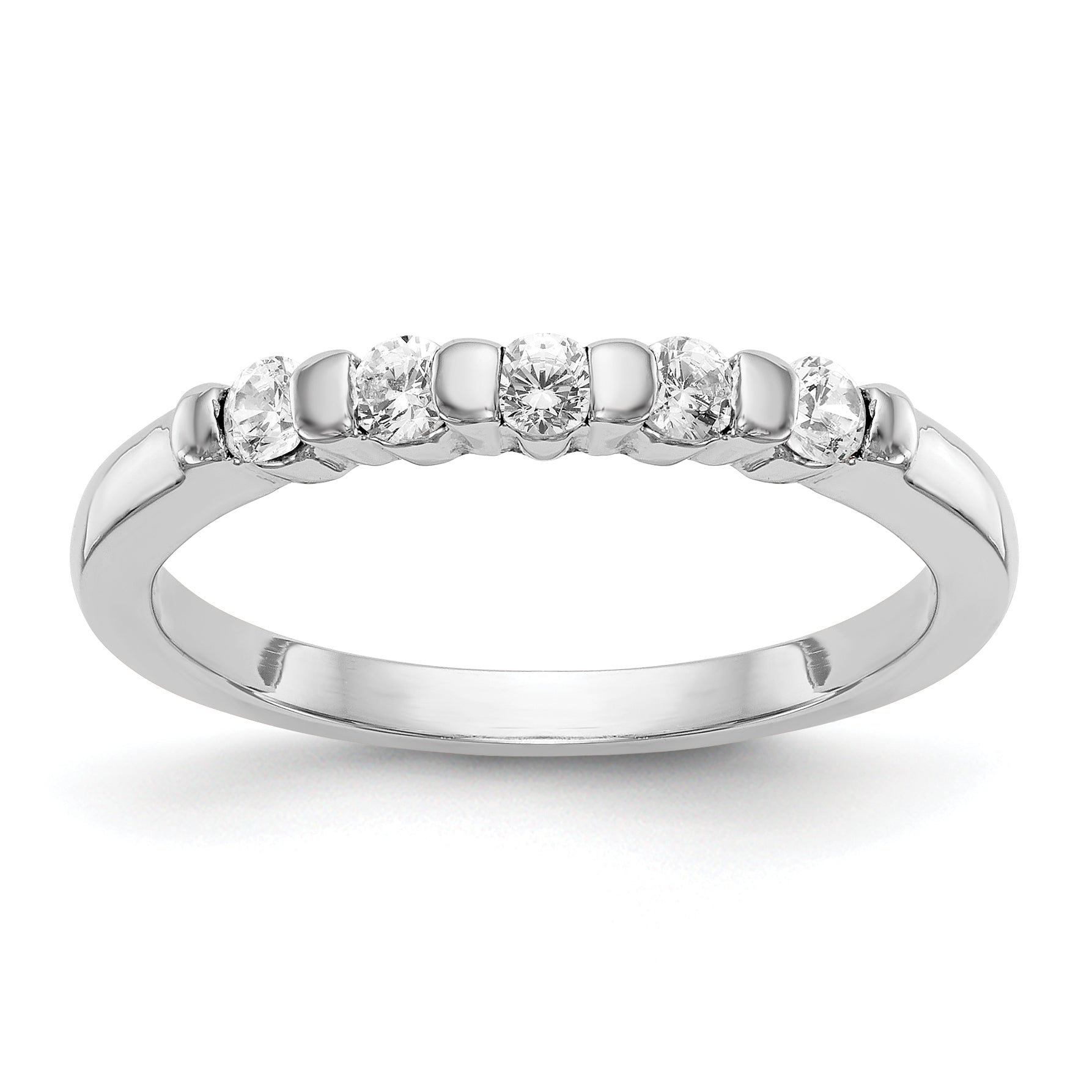 14K White Gold 5-Stone Channel-set (Holds 5-2.3mm Round) Diamond Band Mounting Main image