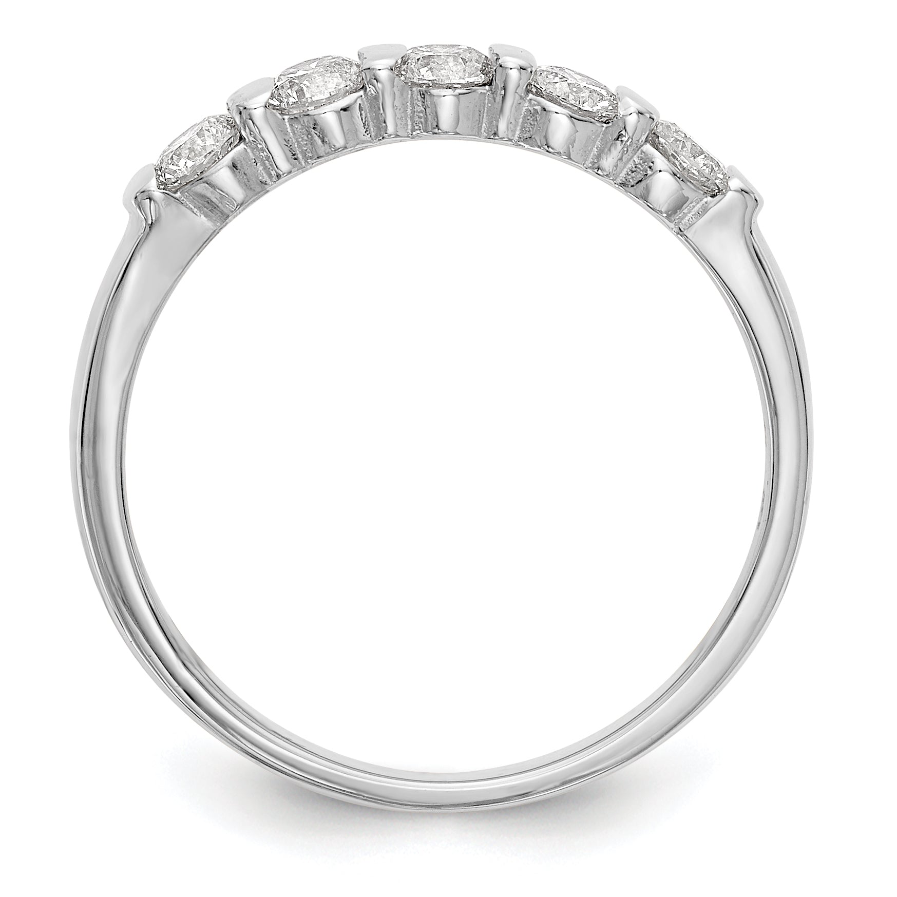 14K White Gold 5-Stone Channel-set (Holds 5-2.9mm Round) Diamond Band Mounting Secondary image