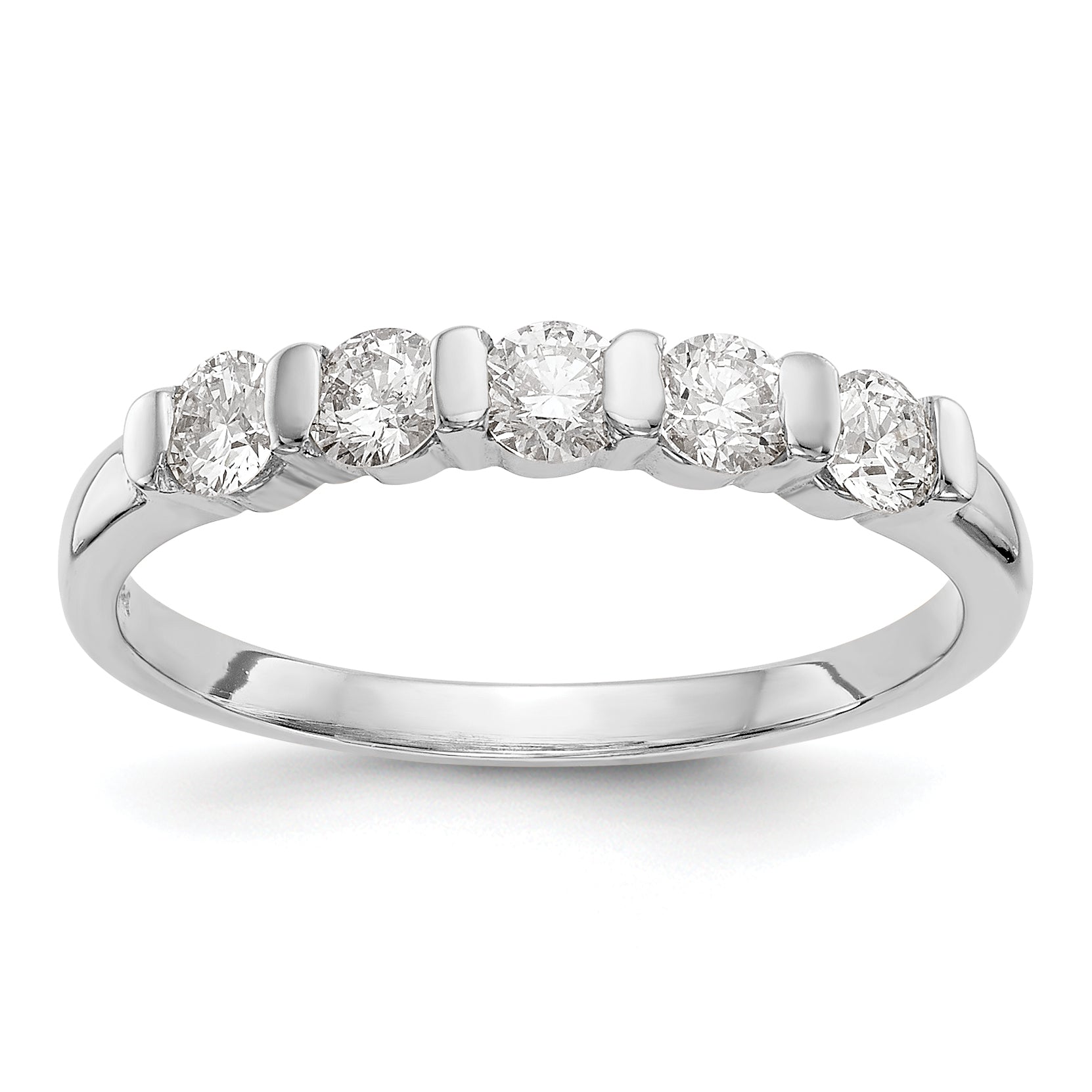 14K White Gold 5-Stone Channel-set (Holds 5-2.9mm Round) Diamond Band Mounting Main image